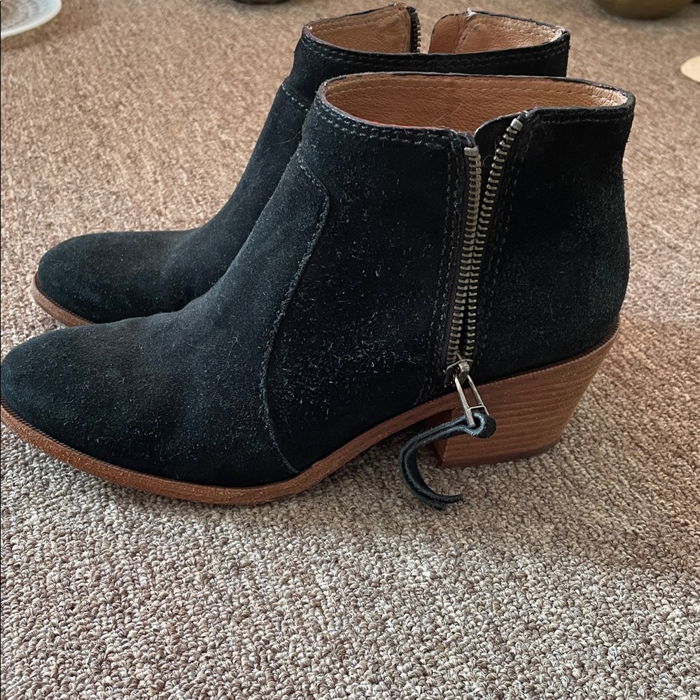 Black Suede Ankle Boots, Madewell brand. 7.5, 7 1/2